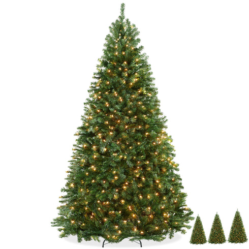 Artificial Christmas Tree, Pre-Lit Spruce with White Light